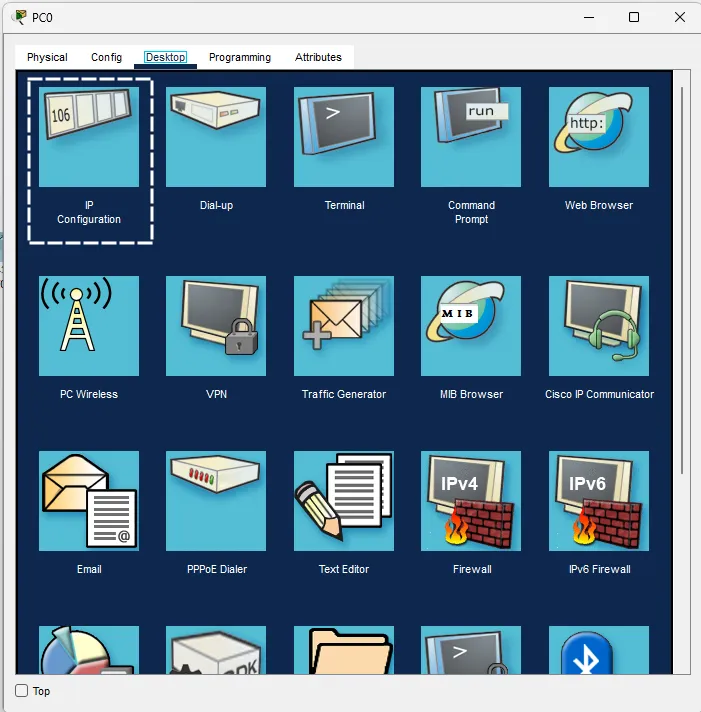 Step2-PC0-Subnet-192.168.100.0